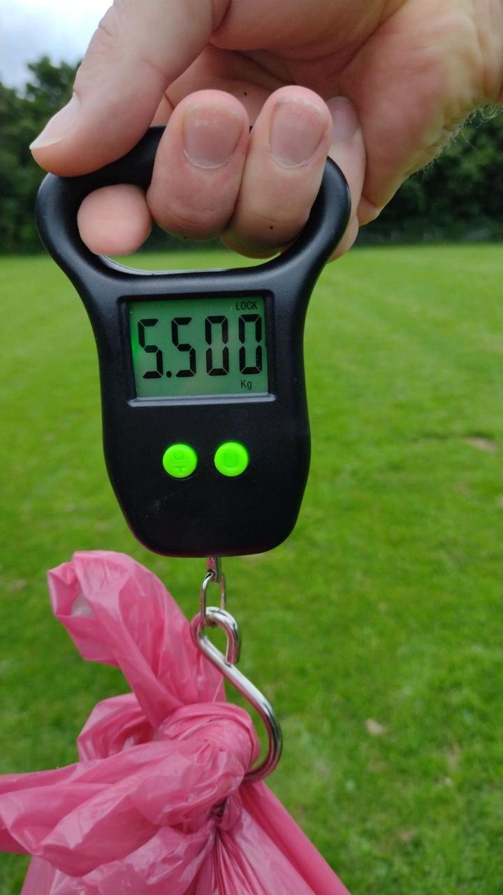 Wiegen der Muellsaecke