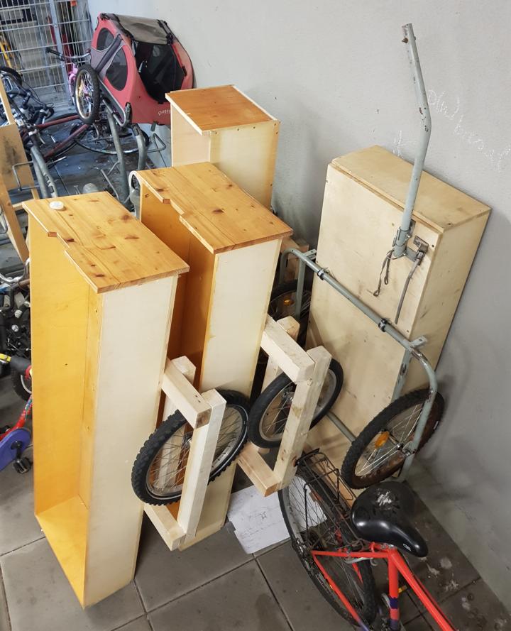 Alle grossen VBTs in der Fahrradgarage.