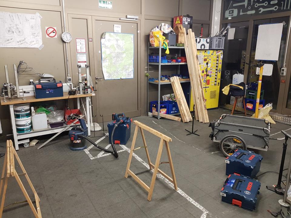 Alles vorbereitet zum Hobeln.