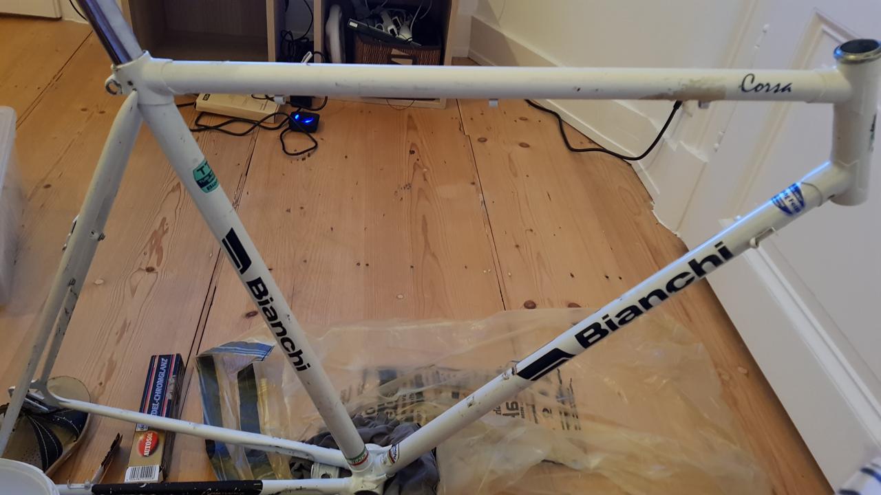 bianchi frame before restoration
