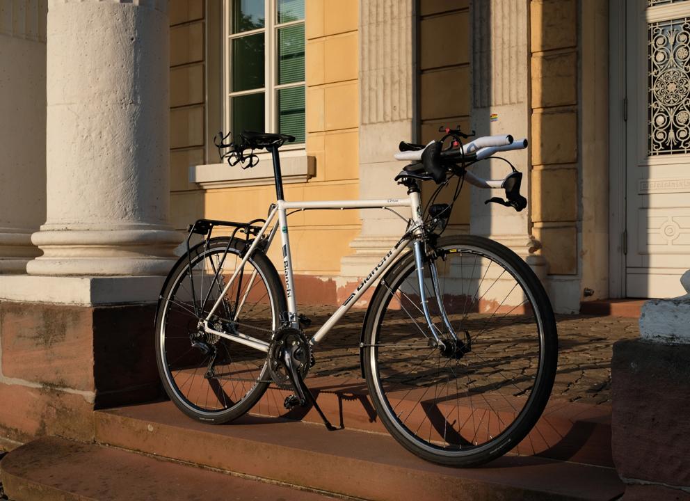 Remodelled Bianchi on the steps of the Hessisches Landesarchiv